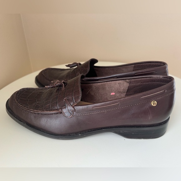 Etienne Aigner Women’s Gotham Brown Leather Loafers, 6.5 - Picture 5 of 9